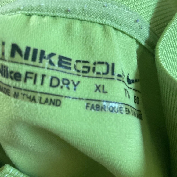 Nike Men’s Dri Fit Golf Tee Polo Collared Short Sleeve Sz XL Green White Striped - Picture 3 of 4